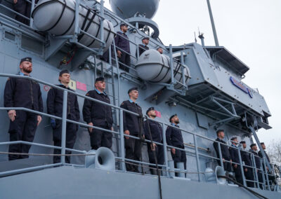 Am 03.11.24 lief das Hohlstablenkboot Pegnitz, von der NATO Unterstützungsmission Ägäis ein. Foto: Marcel Kröncke