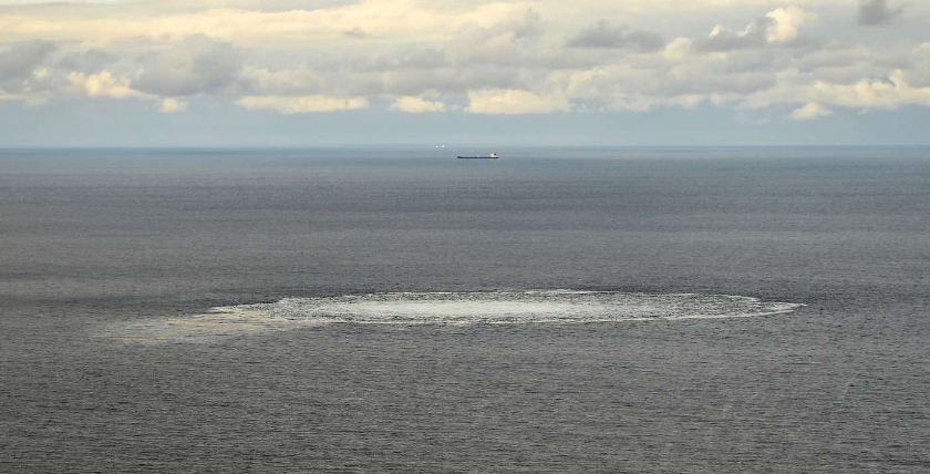 Gasaustritt nach der Explosion der Nordstream-Pipeline in der Ostsee, Foto: Schwedische Küstenwache