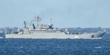 Landing ship "Alexandr Shabalin" in the Fehmarnbelt. Photo: Michael Nitz.