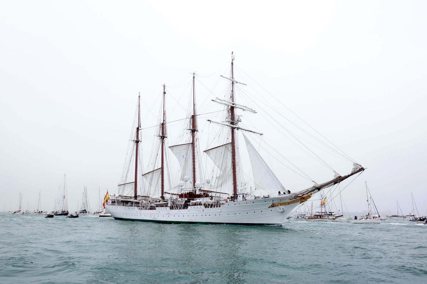 SSS "JS de Elcano" casts off in Cádiz. Photo: Casa de H.M. El Rey (Royal Palace)