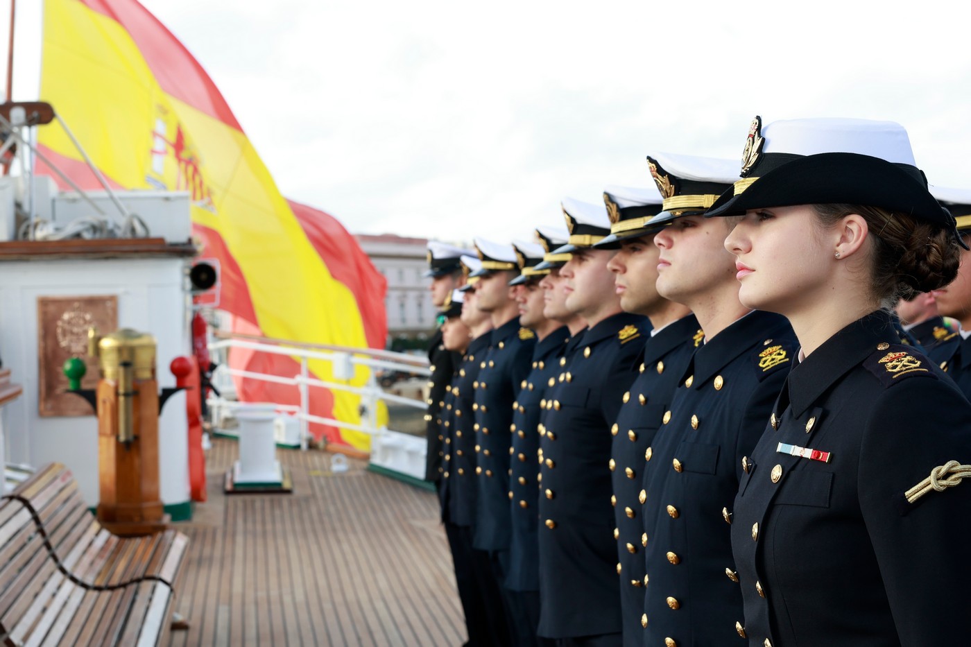 Cadets on the training ship. Photo: Casa de H.M. El Rey