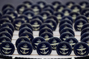 Coins are ready to be handed over at the swearing-in ceremony for members of the, Photo: Bundeswehr