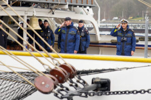 Sailing training ship Gorch Fock on a training voyage , Photo: Marcel Kröncke