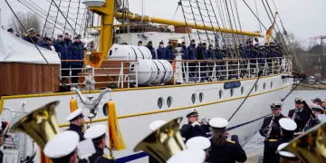 Sailing training ship Gorch Fock on a training voyage , Photo: Marcel Kröncke