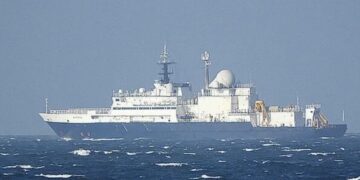 „Yantar“ – Russisches Aufklärungsschiff auf Hoher See. Foto: Portugiesische Marine