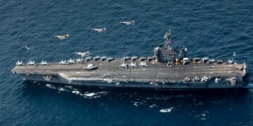 USS „Carl Vinson“ während der Übung Freedom Shield 25 im März. Foto: Republik Korea