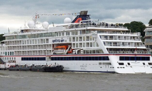 Finland - Cruise ship stuck in the ice of the Baltic Sea