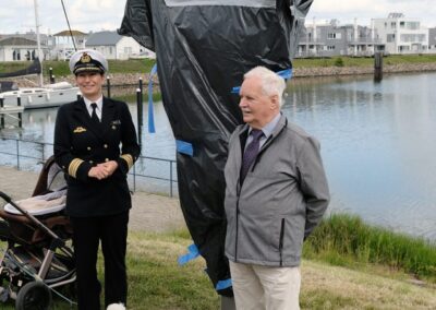Idea generator frigate captain Tanja Merkl and Vollmert Stock, man of the first hour from Olpenitz, photo: HS