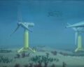 Underwater wind turbines supply electricity through currents. Graphic: Normandie-Hydroliennes