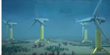 Underwater wind turbines supply electricity through currents. Graphic: Normandie-Hydroliennes