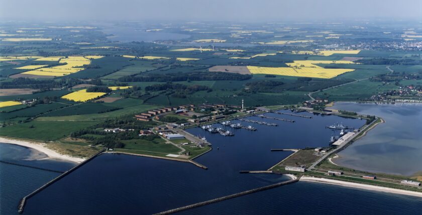 Aerial harbour Kappeln - Olpenitz between the Baltic Sea and the Schlei