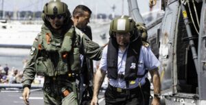 The Inspector General of the Bundeswehr, Carsten Breuer, flew in with a "Sea Lynx". Photo: Daniel Angres