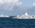 Two Visby-class corvettes - Karlstad at the front, Nyköping at the rear, photo: Saab