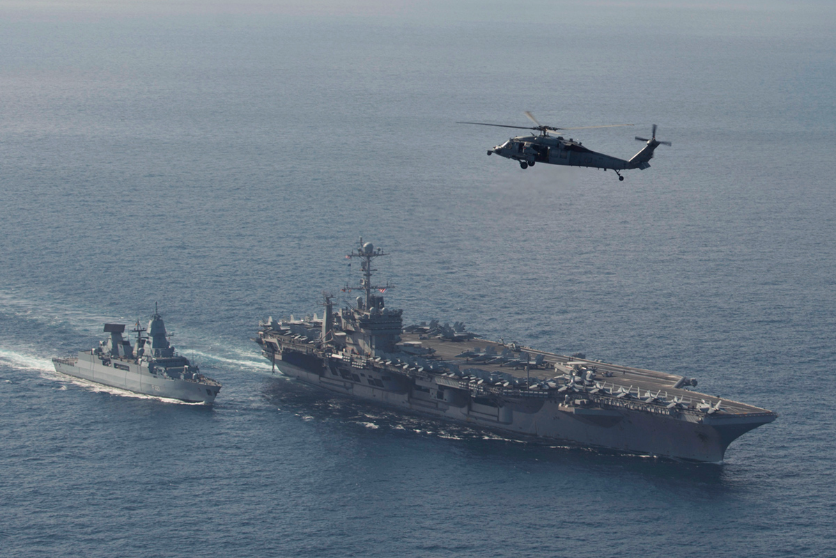 German Class 124 frigates took part in the protection of US aircraft carrier groups on several occasions, photo: US Navy/Scott Swofford