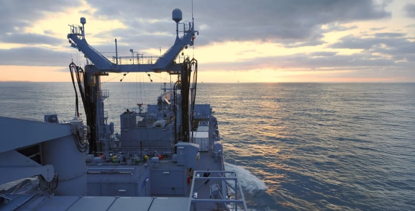 View from the bridge of the task force supply ship "Berlin"
