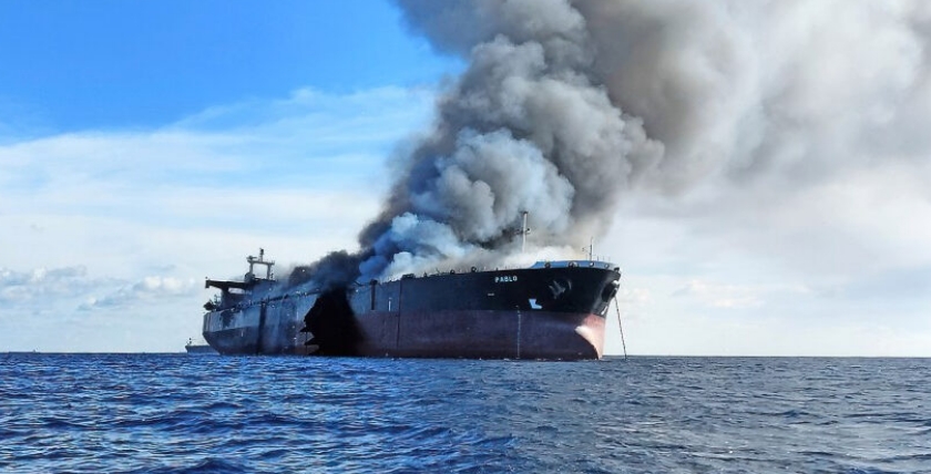 MT Pablo off the Malaysian coast. Photo: Malaysian Maritime Enforcement Agency