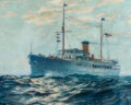 Nourmahal – „Licht des Palastes“ – 1928 in Kiel auf der Germaniawerft für Vincent Astor gebaut, Gemälde von Charles Robert Patterson