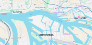 Hamburg cruise terminals. Graphic: Google - Map data 2025