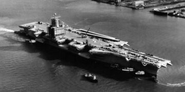 USS ENTERPRISE at Newport News Shipyard in 1960. Picture: US Navy