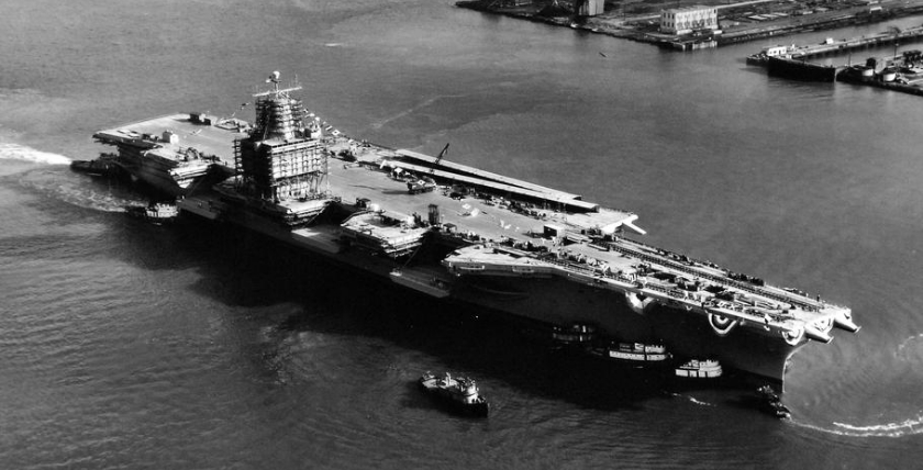 USS ENTERPRISE at Newport News Shipyard in 1960. Picture: US Navy