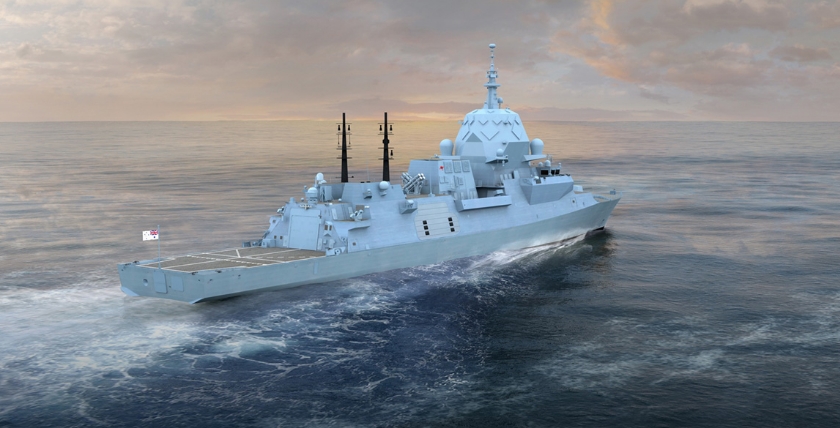 The new-build Hunter class frigates for the Royal Australian Navy will receive communication masts from STS Defence for the integrated communication system from Rohde & Schwarz. Photo: BAE Systems