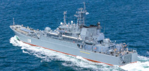 Russian Ropukha landing ship "Alexandr Shabalin" in the Baltic Sea in summer 2025. Photo: Michael Nitz, Naval Press Service