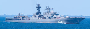 The Udaloy destroyer "Vitse Admiral Kulakov" in the Baltic Sea in summer 2025. Photo: Michael Nitz, Naval Press Service