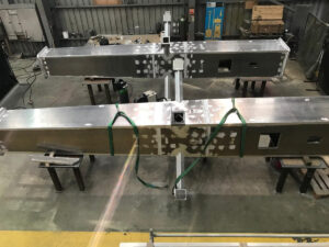 Parts of the communication masts in the shell. Photo: STS Defence via Rohde & Schwarz