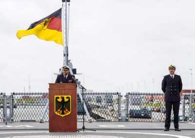 Change of command on the frigate "Rheinland-Pfalz", Photo: Bundeswehr/Leon Rodewald