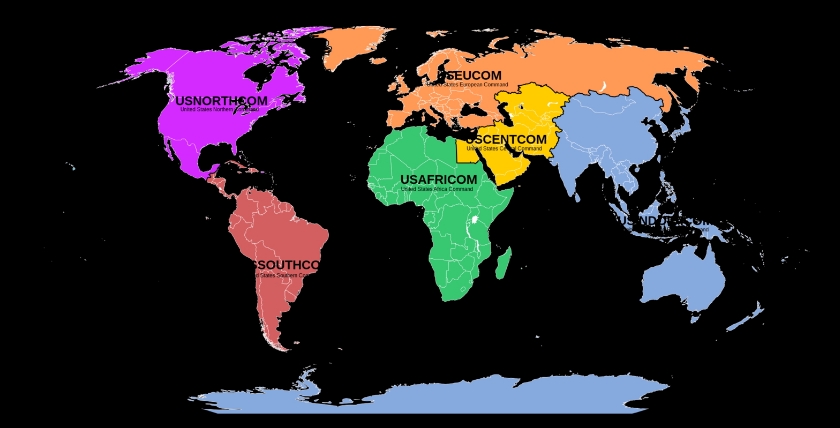 Unified Combatant Commands 2019-2025, graphic: Wikipedia