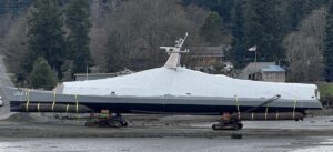 Transporting the prototype from the factory hall to the water, photo: Darpa