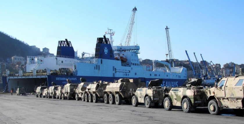 Armoured vehicles waiting to be loaded onto ships in Trabzon, Photo: Bw/Michael Kudiabor