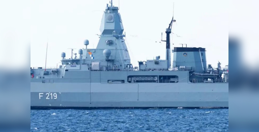 Fregatte "Sachsen" mit LWD mittschiffs Backbordseite. Foto: Michael Nitz