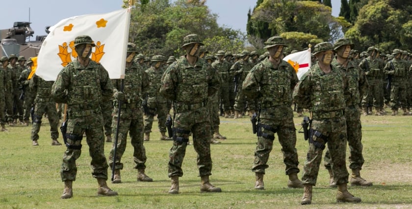 Aufstellungsappell der ARDB in Camp Ainoura am 7. April 2018, Foto: US Marine Corps