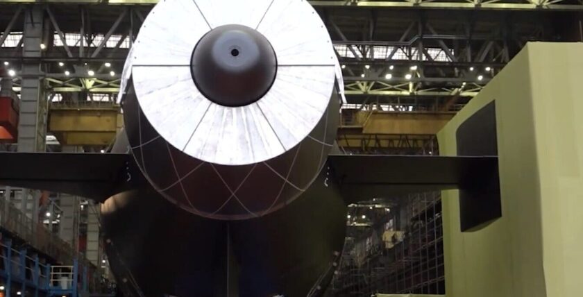 Russian Poseidon submarine "Khabarovsk" ready for christening. Screenshot: Russian media