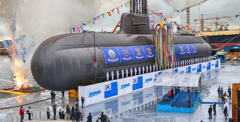 Stapellauf des ersten KSS-III-Boots Dosan Ahn Chang-ho bei Daewoo Shipbuilding 2018, Foto: DSME
