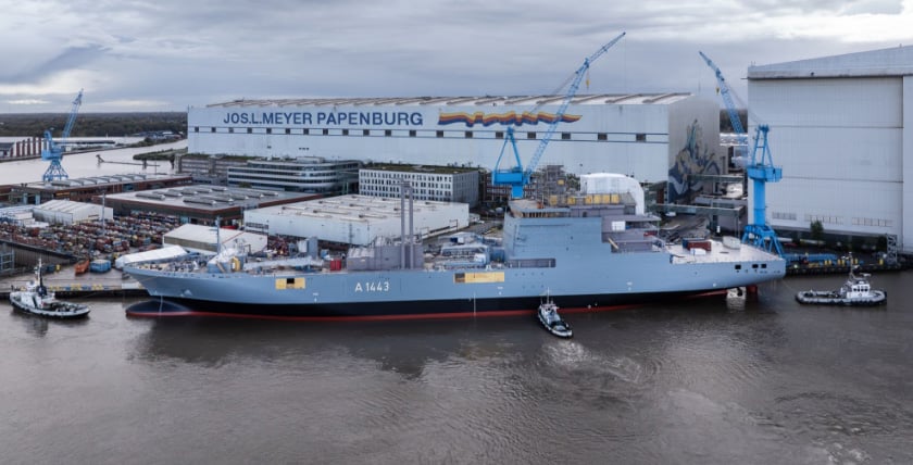 Fuel supplier of the Rhön class 707 - A 1443. picture: Meyer-Werft