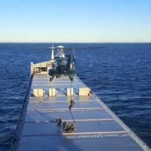 Screenshot of the Fitburg being boarded by the Finnish Border Guard. Photo: Finnish Border Guard