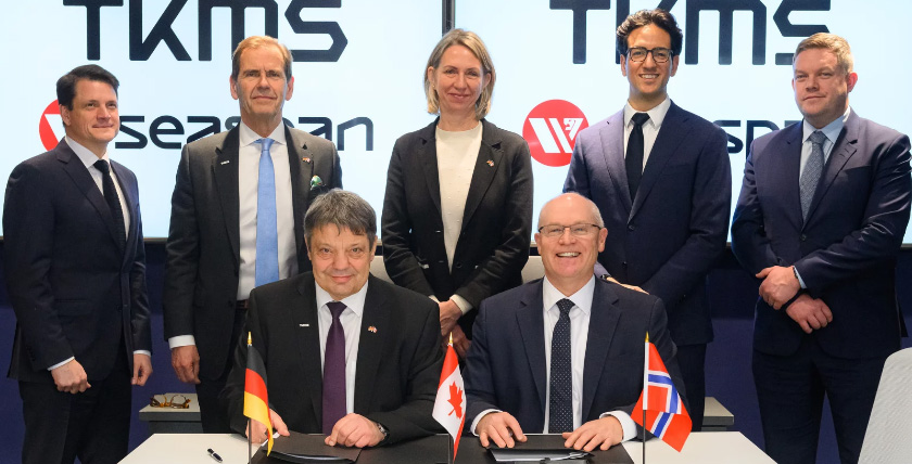 TKMS und Seaspan Shipyards unterzeichnen Kooperationsvereinbarung zur Unterstützung der souveränen Instandhaltung für das kanadische U-Boot- Programm, Foto: TKMS