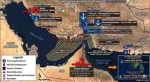 Mittels KI erstellte Karte der iranische Dislozierung