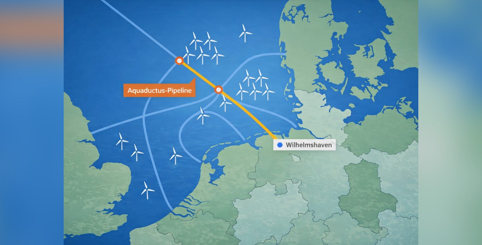 Photo: Course of the „Aquaductus“ hydrogen pipeline“
