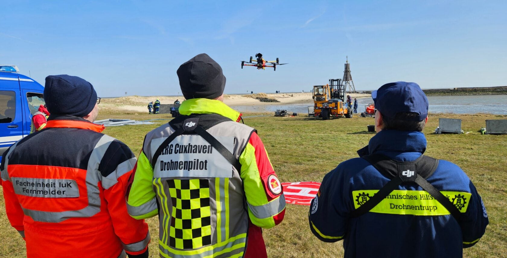 Foto: Übung Schadstoffunfall, hier das Drohnenteam, Havariekommando