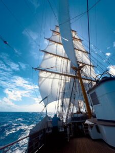 Passatwinde: die Gorch Fock im Atlantik Foto: BW/Bornkessel