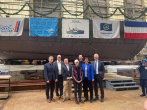 Photo: Keel laying ceremony at the FSG Shipyard in Flensburg. Wroblewski