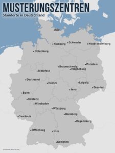 Zukünftige Musterungszentren. Bundeswehr