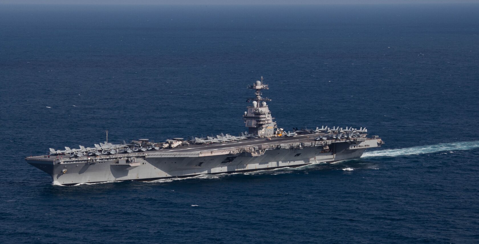 Foto: USS Gerald R. Ford unterwegs im Atlantik. US Navy