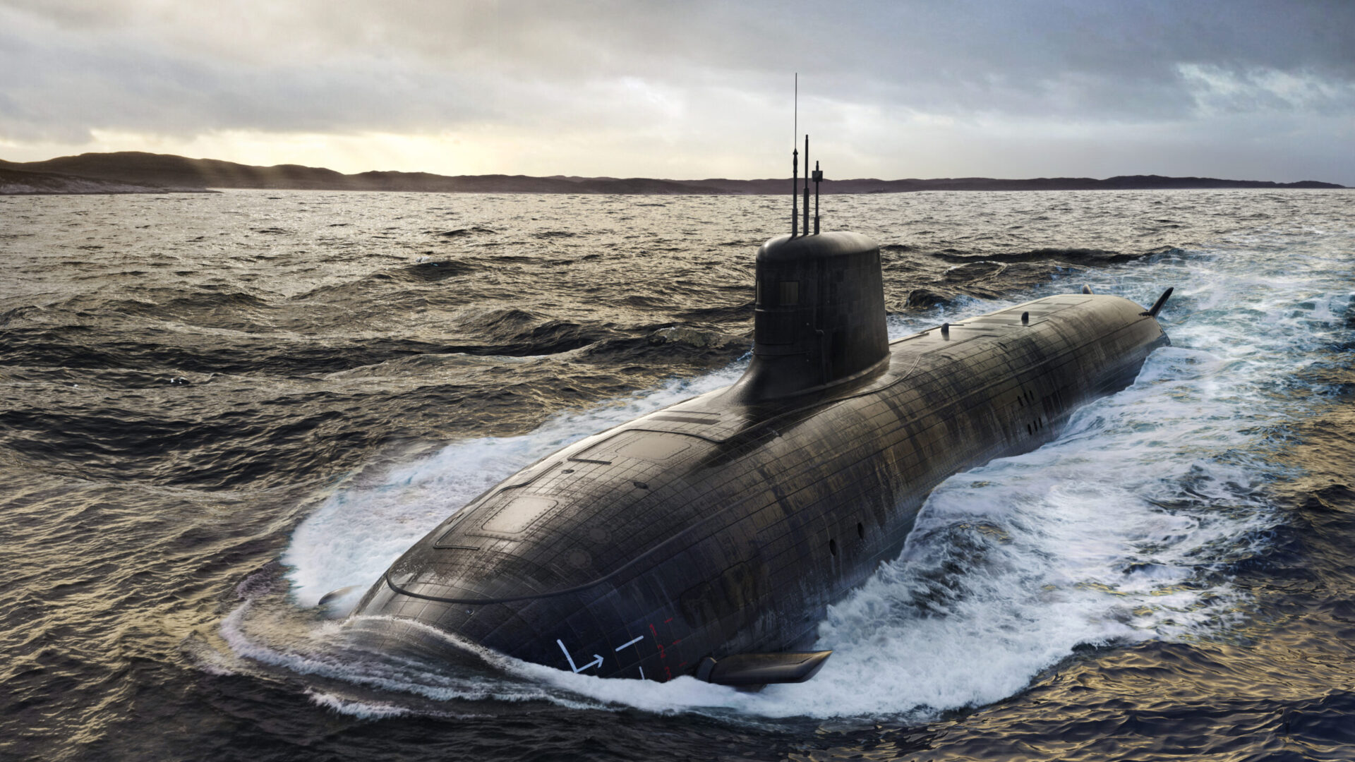 Foto: Konzeptbild der neuen SSN-AUKUS Unterseebootklasse. UK Crown Copyright, 2023