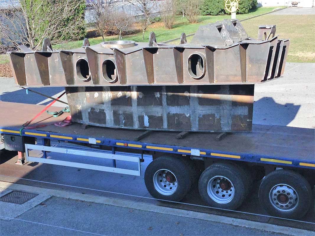Geschweißte Stahlkonstruktion: Rumpfeinsatz-Element. (Foto © GSL Consortium)