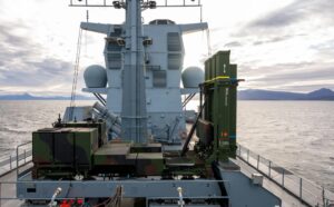 Waffensystemversuch IRIS-T an Bord Fregatte BADEN-WÜRTTEMBERG, F125-Klasse. Foto: Diehl-Defence