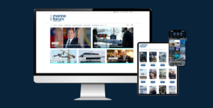 Print ist nicht gleich online: Website, digitales Magazin und Social Media sind eigenständige Angebote des marineforum. Grafik: ELB BUREAUX